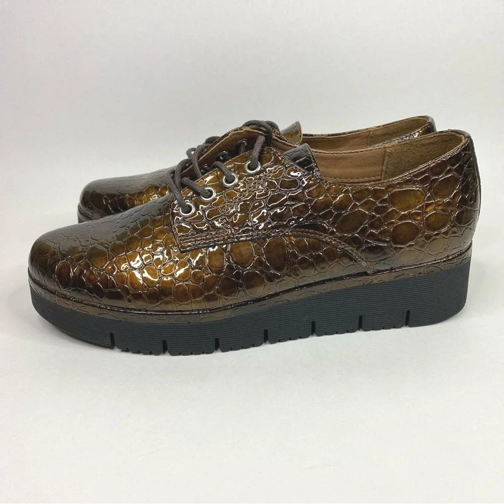 Graceland Chunky‎ Platform Shoes Women's 7 38 Crocodile Gator Grunge Fairycore